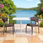 Krzesło ogrodowe z aluminium i splotu linowego - Algedi Viadurini