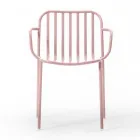 Metalowe krzesło ogrodowe z podłokietnikami Made in Italy 2 sztuki - Simply Viadurini