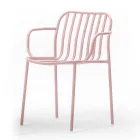 Metalowe krzesło ogrodowe z podłokietnikami Made in Italy 2 sztuki - Simply Viadurini