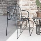 Metalowe krzesło ogrodowe z podłokietnikami Made in Italy 2 sztuki - Simply Viadurini