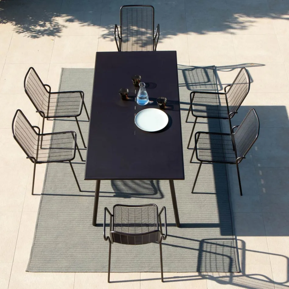 Metalowe krzesło ogrodowe z podłokietnikami Made in Italy 2 sztuki - Vikas Viadurini