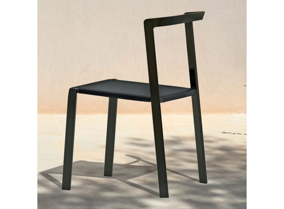 Krzesło ogrodowe z tekstylnej i aluminiowej podstawy Made in Italy - Milanka Viadurini