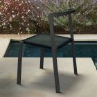 Krzesło ogrodowe z tekstylnej i aluminiowej podstawy Made in Italy - Milanka Viadurini