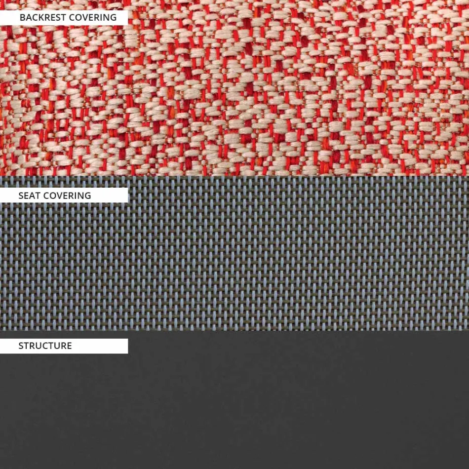 Konstrukcja krzesła ogrodowego z malowanego aluminium Made in Italy - Jouve Viadurini