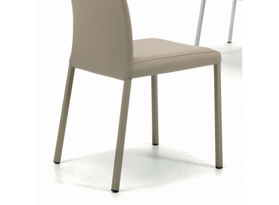 Krzesło wewnętrzne ze konstrukcją i siedziskiem ze stali powlekanej Made in Italy - Padwa Viadurini