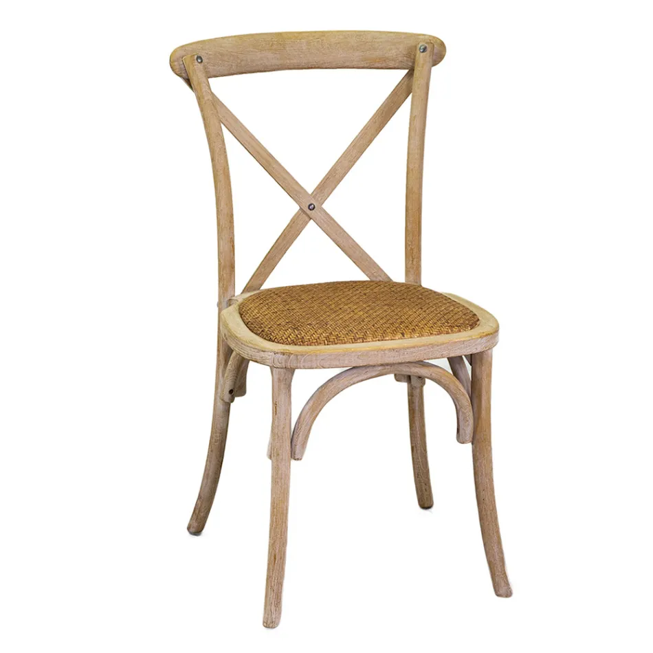 Sztaplowane krzesło wewnętrzne z drewna wiązu - Barriera Viadurini