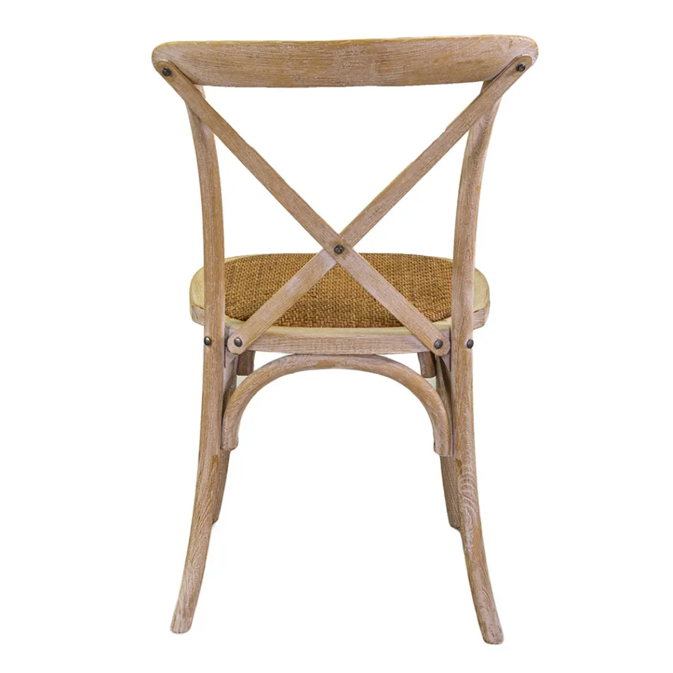 Sztaplowane krzesło wewnętrzne z drewna wiązu - Barriera Viadurini