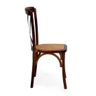 Sztaplowane krzesło do wnętrz z drewna dębowego i rattanowym siedziskiem - Barriera Viadurini