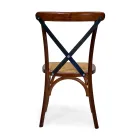 Sztaplowane krzesło do wnętrz z drewna dębowego i rattanowym siedziskiem - Barriera Viadurini