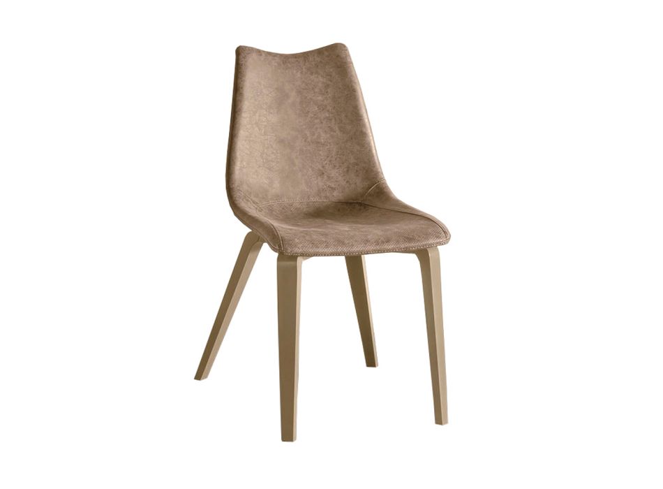 Krzesło do wnętrz z malowanego metalu i miękkiego vintage Made in Italy - Merkimer Viadurini
