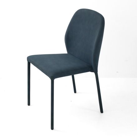 Krzesło do jadalni w pełni tapicerowane sztuczną skórą Wyprodukowano we Włoszech - Eloi Viadurini