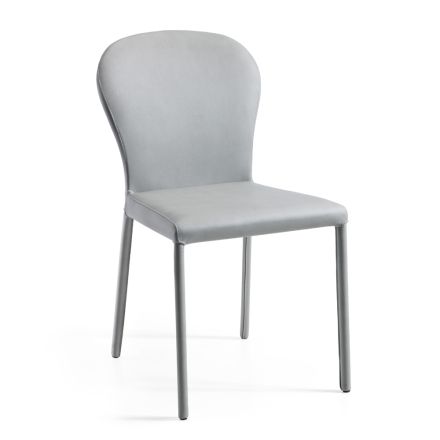 Krzesło do jadalni całkowicie pokryte tkaniną Made in Italy - plusz Viadurini