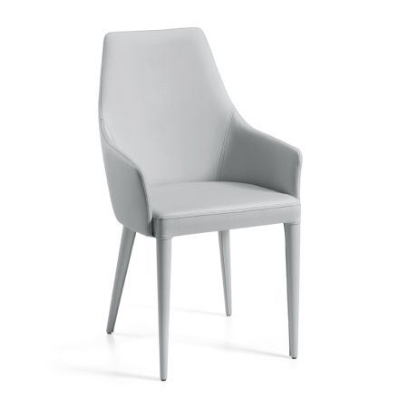 Krzesło do jadalni z podłokietnikami tapicerowanymi tkaniną Made in Italy - Miś Viadurini
