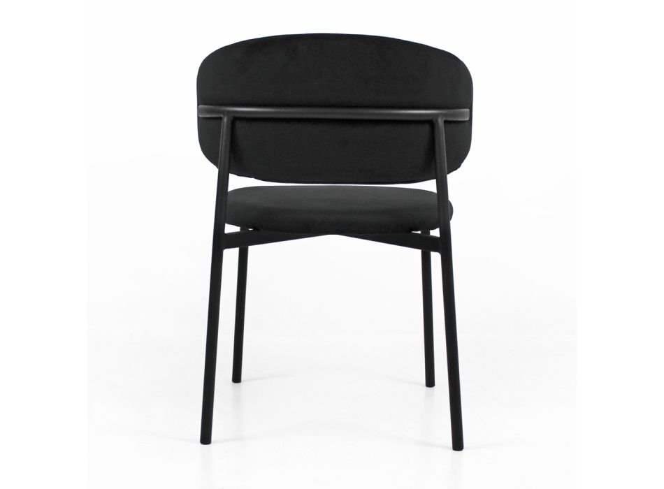 Krzesło do jadalni z aksamitnym siedziskiem i oparciem Made in Italy - Livorno Viadurini