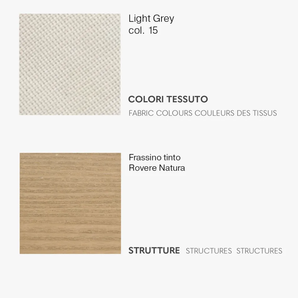 Krzesło do jadalni z siedziskiem z tkaniny i konstrukcją jesionową - Aisha Viadurini