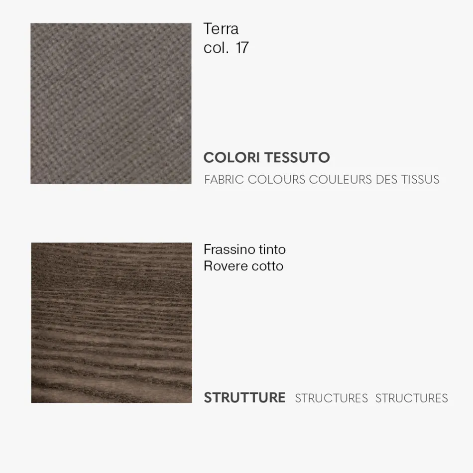 Krzesło do jadalni z siedziskiem z tkaniny i konstrukcją jesionową - Aisha Viadurini