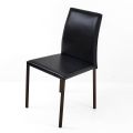 Krzesło do jadalni ze strukturą Corten i skórzanym siedziskiem Made in Italy - Orietta
