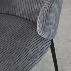 Krzesło do jadalni z metalową ramą i sztruksowym siedziskiem - Ridni Viadurini