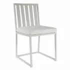 Krzesło do jadalni na zewnątrz z aluminium i luksusowej liny designerskiej 3 wykończenia - Julie Viadurini