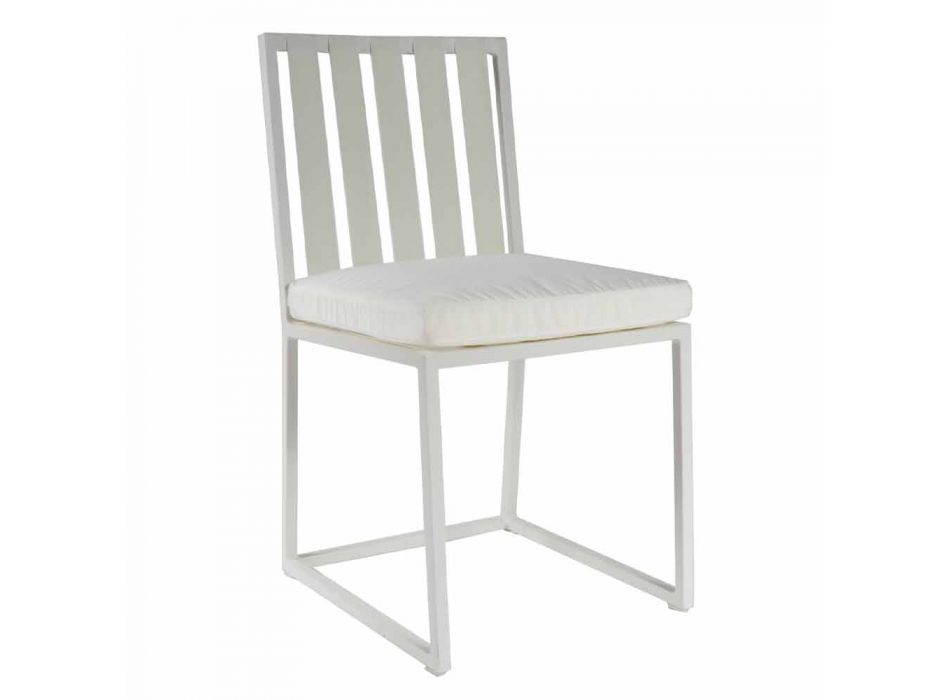Krzesło do jadalni na zewnątrz z aluminium i luksusowej liny designerskiej 3 wykończenia - Julie Viadurini