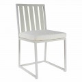 Krzesło do jadalni na zewnątrz z aluminium i luksusowej liny designerskiej 3 wykończenia - Julie