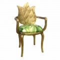 Krzesło do jadalni tapicerowane złote nowoczesny design, Daniel