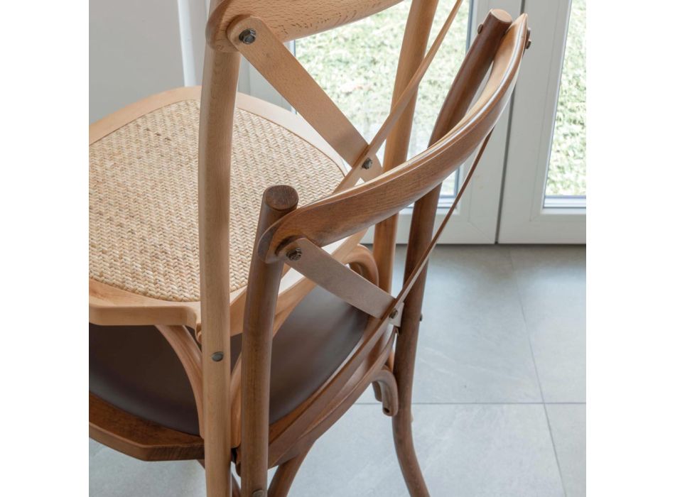 Krzesło do jadalni z buku europejskiego w różnych wykończeniach - Inay Viadurini