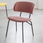 Krzesło do jadalni z metalu i plamoodpornego aksamitu, 2 sztuki - Valnerina Viadurini