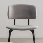 Krzesło do jadalni z metalu i plamoodpornego aksamitu, 2 sztuki - Valnerina Viadurini