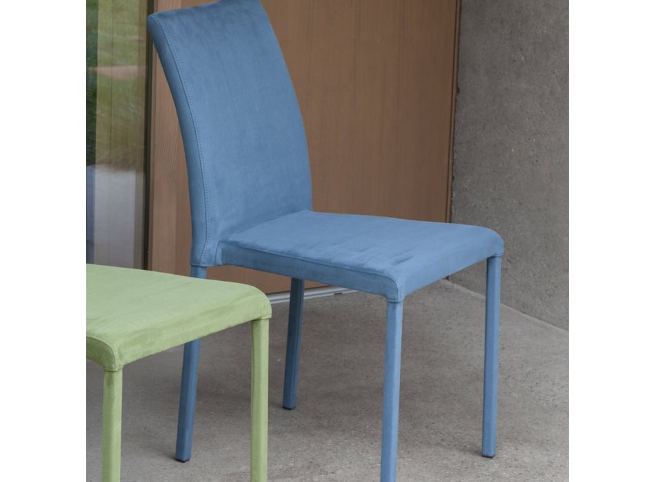 Metalowe krzesło do jadalni pokryte kolorowym Econabuk, 4 sztuki - Anita Viadurini