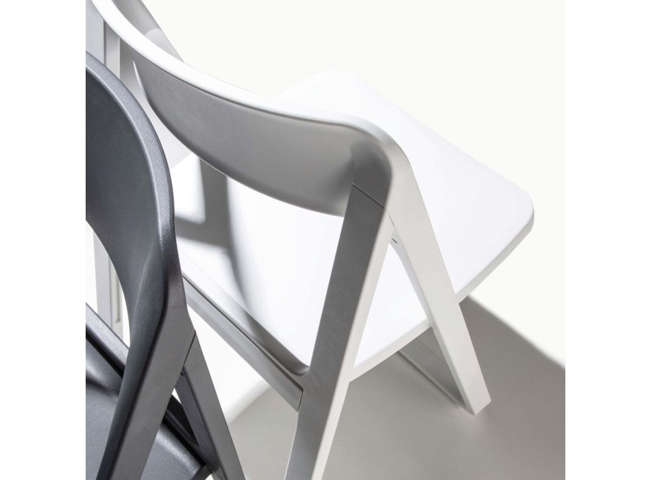 Składane krzesło do jadalni z kolorowego polipropylenu, 4 sztuki - Eliana Viadurini