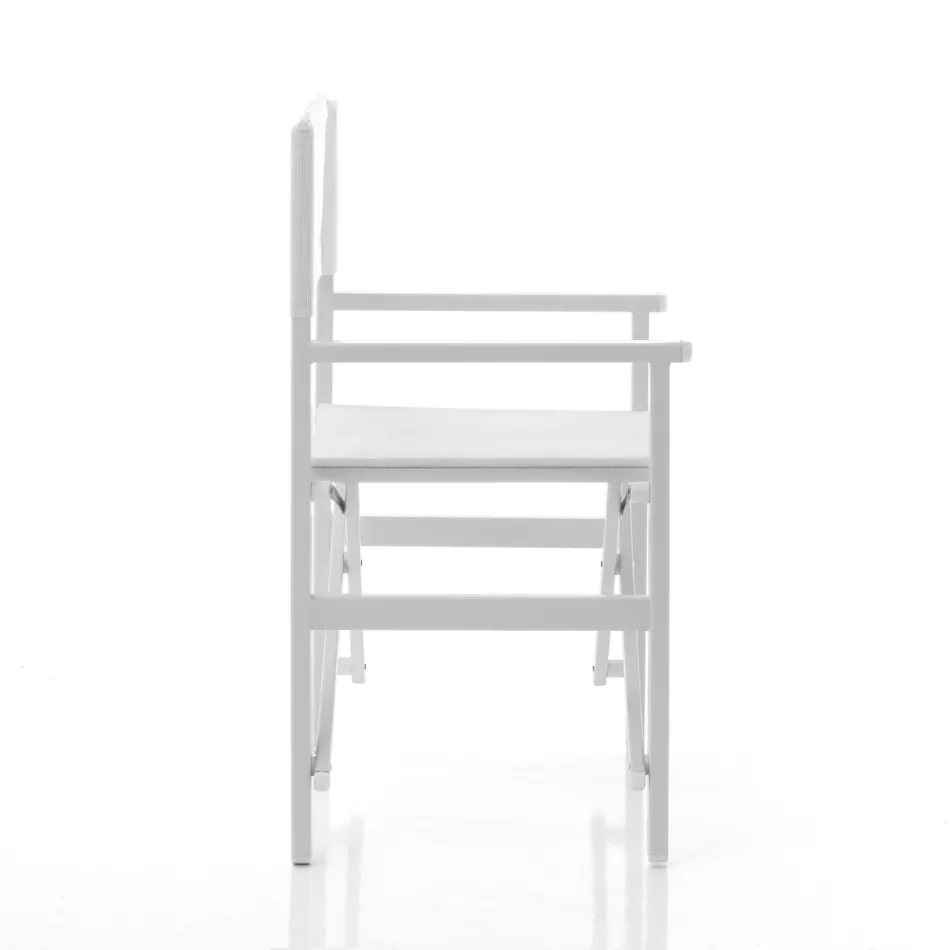 Składane krzesło reżyserskie z aluminium i tkaniny - Fluoro Viadurini