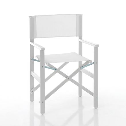 Składane krzesło reżyserskie z aluminium i tkaniny - Fluoro Viadurini