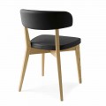Krzesło do jadalni z drewna i tkaniny lub sztucznej skóry Made in Italy - Siren