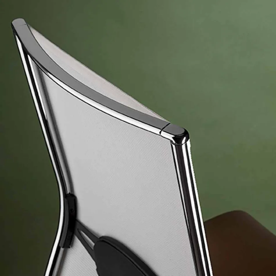 Ergonomiczne obrotowe krzesło biurowe z kółkami i podłokietnikami - Gimiglia Viadurini