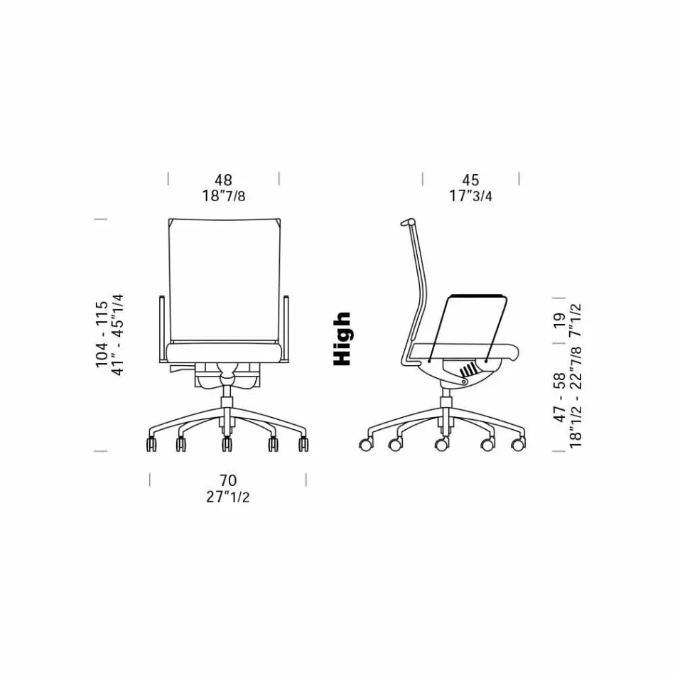 Ergonomiczne obrotowe krzesło biurowe z kółkami i podłokietnikami - Gimiglia Viadurini