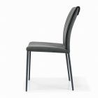Krzesło do salonu ze stalowymi nogami i siedziskiem z tkaniny - Amalfi Viadurini