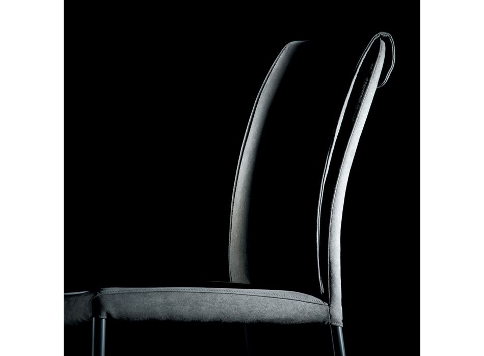 Krzesło do salonu ze stalowymi nogami i siedziskiem z tkaniny - Amalfi Viadurini
