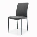 Krzesło do salonu ze stalowymi nogami i siedziskiem z tkaniny - Amalfi