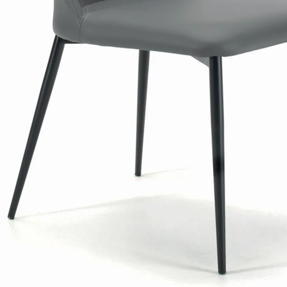 Krzesło do salonu ze stalowymi lub drewnianymi nogami Made in Italy - Florencja Viadurini