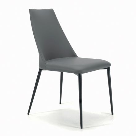 Krzesło do salonu ze stalowymi lub drewnianymi nogami Made in Italy - Florencja Viadurini