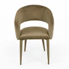 Krzesło do salonu z aksamitnym wykończeniem sznurkiem Made in Italy - Savignano Viadurini