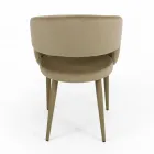 Krzesło do salonu z aksamitnym wykończeniem sznurkiem Made in Italy - Savignano Viadurini