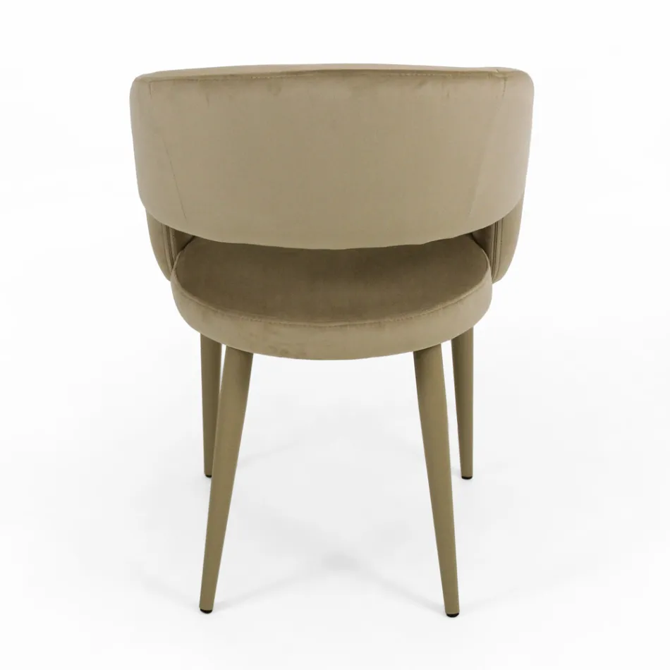 Krzesło do salonu z aksamitnym wykończeniem sznurkiem Made in Italy - Savignano Viadurini