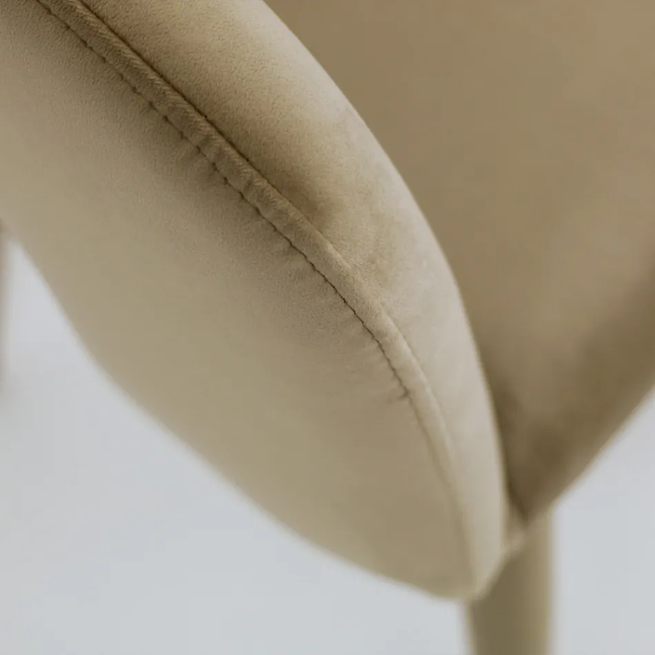 Krzesło do salonu z aksamitnym wykończeniem sznurkiem Made in Italy - Savignano Viadurini