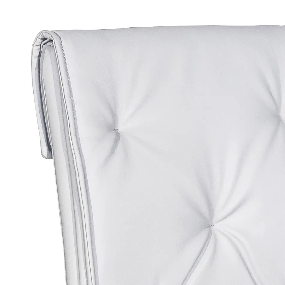 Krzesło do salonu ze strukturą i siedziskiem ze sztucznej skóry Wyprodukowano we Włoszech - Grogu Viadurini