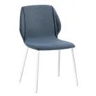 Eleganckie, nowoczesne krzesło do salonu z tkaniny z obramowaniem - Scarat Viadurini