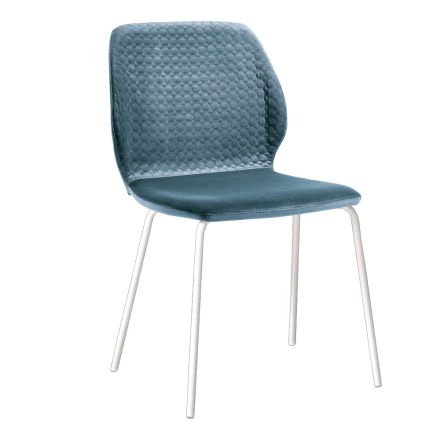 Eleganckie krzesło do salonu o nowoczesnym designie z kolorowego aksamitu - Scarat Viadurini