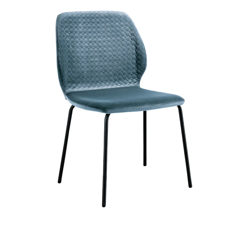 Eleganckie krzesło do salonu o nowoczesnym designie z kolorowego aksamitu - Scarat Viadurini