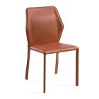 Krzesło do salonu ze postarzanej skóry licowej wyprodukowanej we Włoszech - Fiocco Viadurini